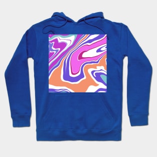 Colorful Retro Abstract Swirls Marble Pattern Hoodie